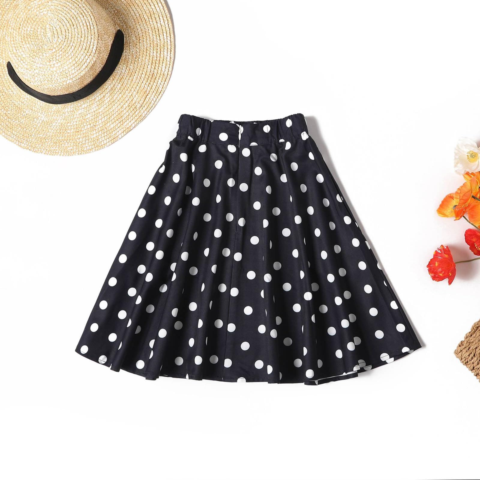 Jupes en coton pour enfants et bébés filles - Printemps été - À pois