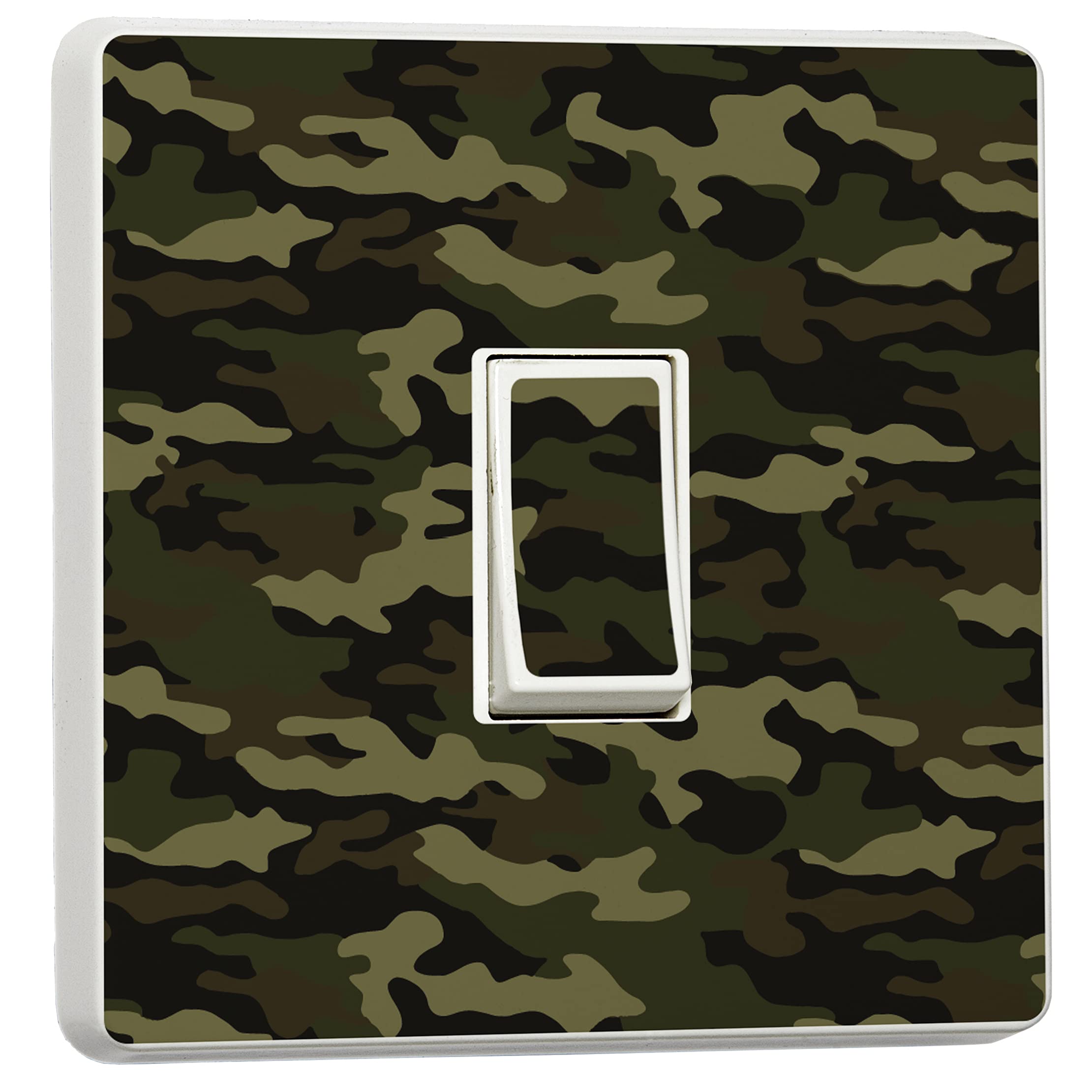 Stika.co Green Set Of 2 Camouflage Print - Single Light Switch Sticker Bundle - Camo Prints - Easy Application ( Camo)