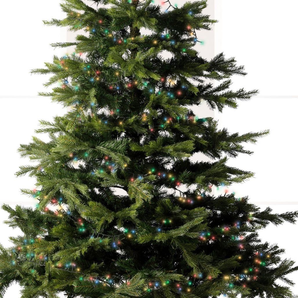 Lumineo 1000 LED Multi-Colored Christmas Compact Lights Set, Green Wire 74 Feet