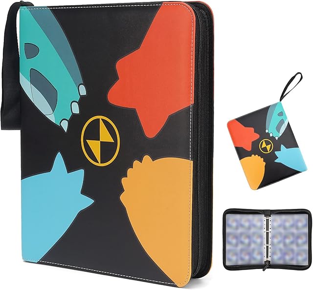 BRGHOMEL Trading Card Binder with Sleeves, Carrying Case Binder fit for Pokemon Cards, MTG and Other TCG, Card Collectors Album with 50 Premium 9-Pocket Pages, Holds Up to 900 Cards