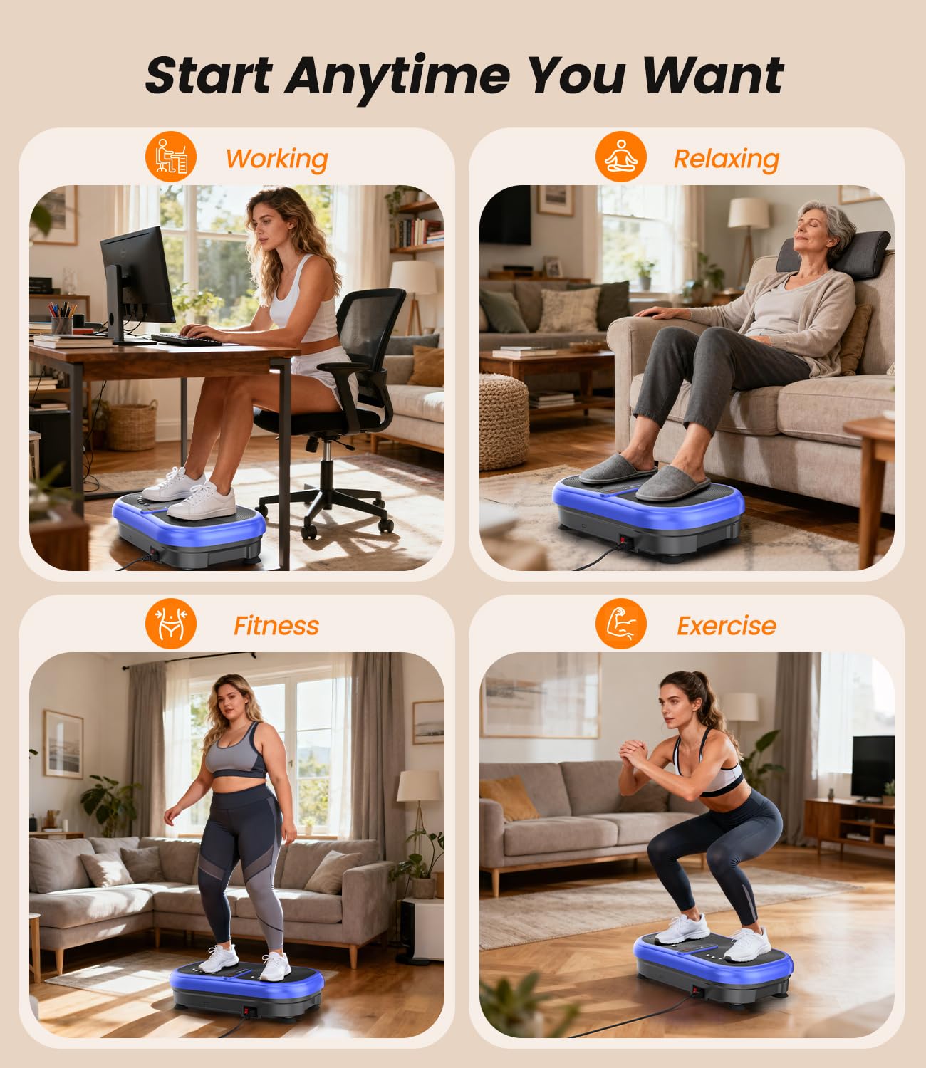 Plateforme Vibrante 200W, 120 Niveaux, Télécommande, Portée 120 kg - Plaque Vibrante Fitness pour Perte de Poids, Raffermissement Musculaire et Récupération - Idéal pour Maison