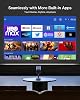 [Android TV OS & Telescopic Stand] PURSHE Smart Projector with WiFi6 and Bluetooth, Electric Focus/Auto Keystone 1080P Mini Projector 300ANSI with 180°Adjustable Stand, One-Click Use YouTube/HBO/Hulu