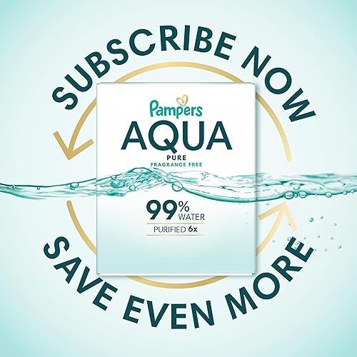 Miniatura 10 de Pampers Aqua Pure Toallitas para bebé, 99% agua, sin fragancia, 896 toallitas para bebé en total (16 paquetes abatibles) el embalaje puede variar