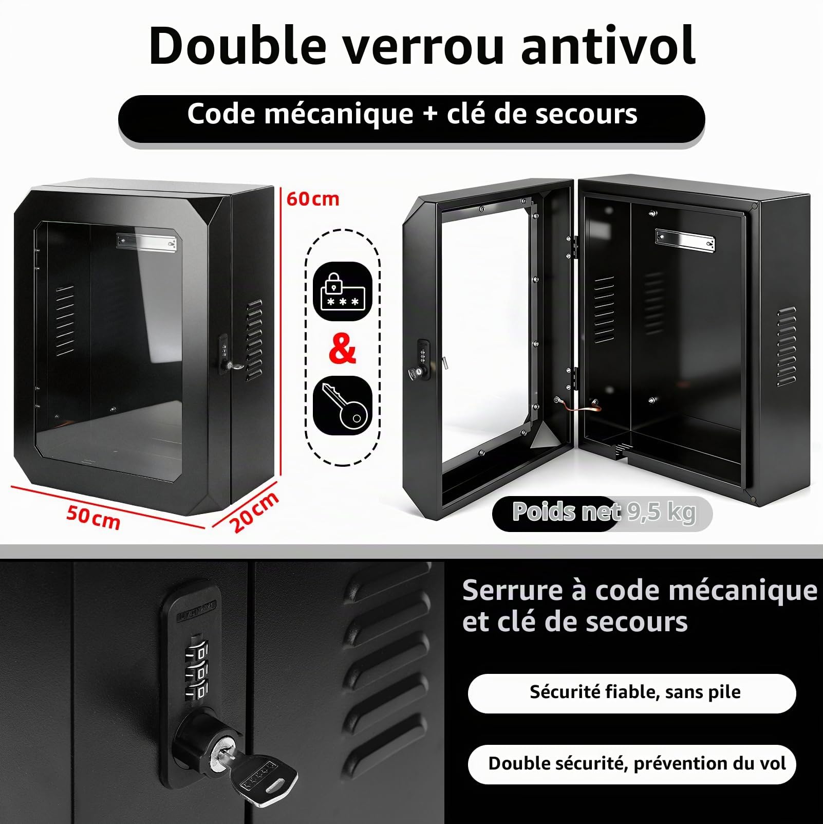 Boîtier Mural Protection Contre Les Intempéries avec Fenêtre Visualisation | Wallbox Boîtier de Protection Borne de Recharge Vehicule Electrique, Compatible avec VW, Tesla, BYD Chargeur