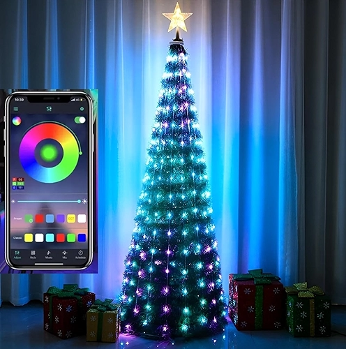 Pisca Pisca Natal 10mt 100 Leds 6 funções Smart Bluetooth Controle Remoto Prova de Agua USB - Litwod