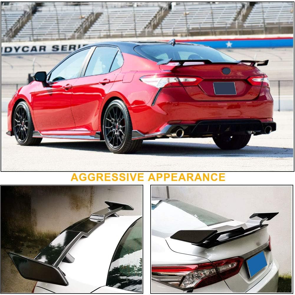 MCARCAR KIT Trunk Spoiler for Toyota 8th Gen Camry LE SE XLE XSE 2018-2024 & for Honda Accord 10th Gen ABS Glossy Black Car Rear Boot Lid Highkick Spoiler Wing Lip (Type Ⅱ)