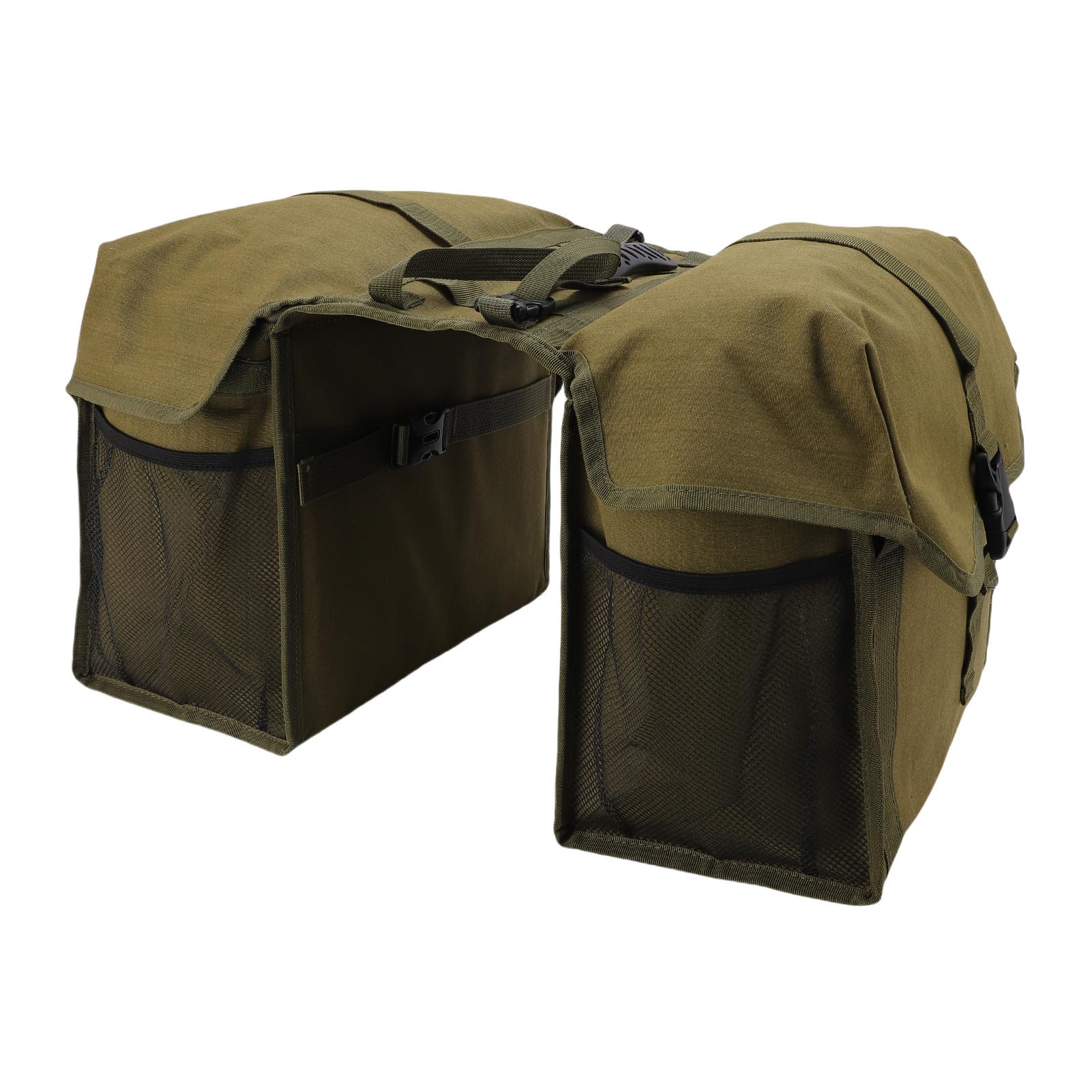 Borsa Doppia per Sedile Bici, Borsa Portaoggetti Posteriore per Portapacchi Posteriore in Tela Impermeabile di Grande capacità, da Sella per Ciclismo con di Cinghie di Sicurezza per Viaggi