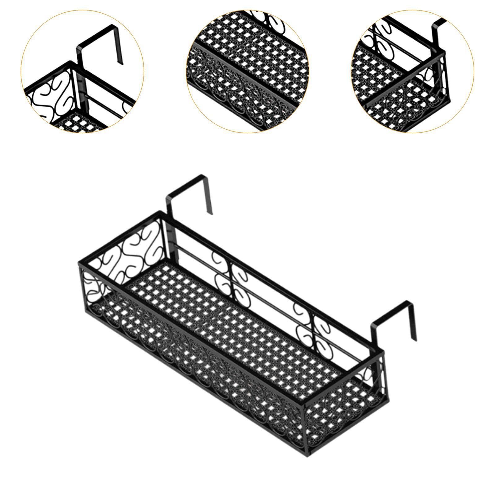 Support à plantes durable pour pots de fleurs, étagère suspendue pour jardinière, balcon terrasse. Idéal pour mettre en valeur vos fleurs tout en gardant l'espace, Noir, 60 cm