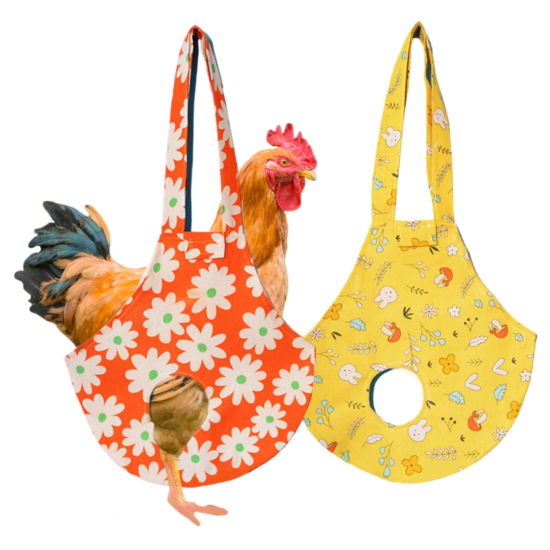 Chicken Carrier 2PCS Cute Print Chicken Sling with Handle and Holes Waterproof Catching Hand Bag for Hen Rooster Duck Gooses Carrier, Bag, Purse, Sling, Su
