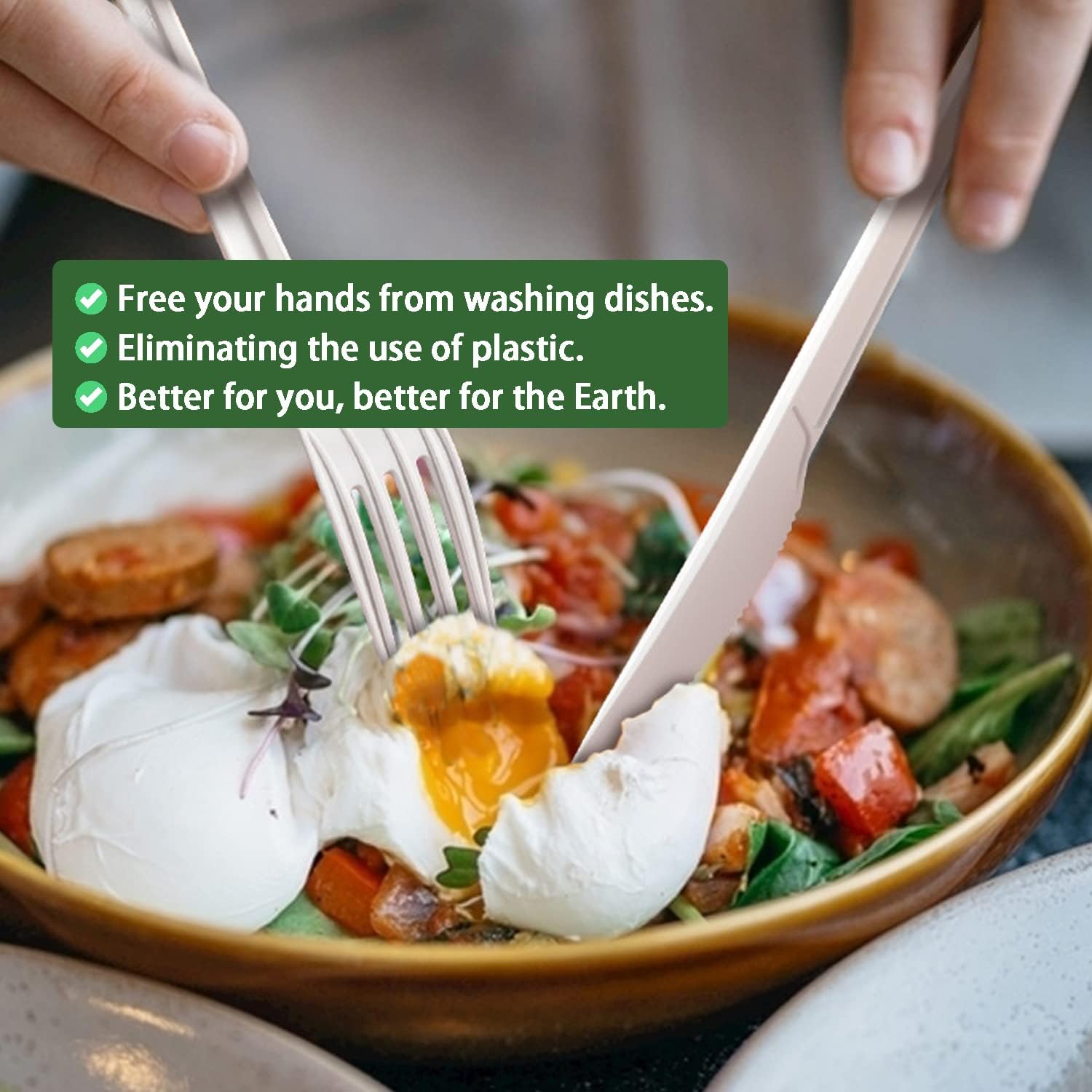 postable Biodegradable Utensils Disposable Cutlery Set Cornstarch