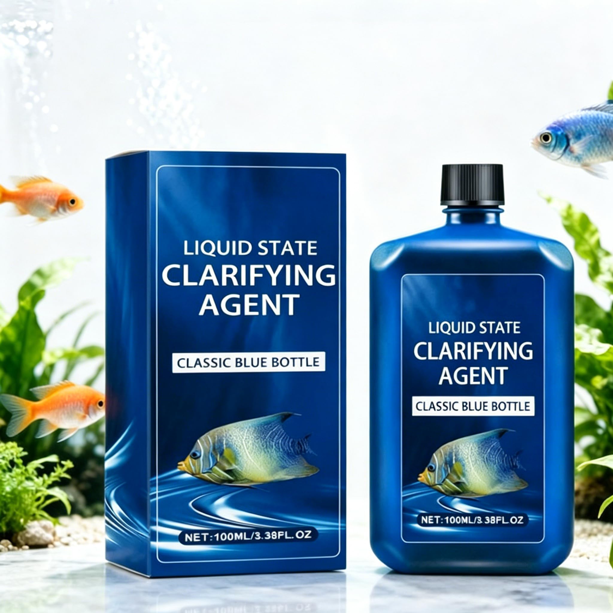 Fast Acting Aquarium Water Clarifier, Pond Clear Water Treatment for Green Waters, Blanket Weed Treatment Remover for ponds, Clears Cloudy Fish Tank, Safe for Fish and Wildlife, Natural Formula