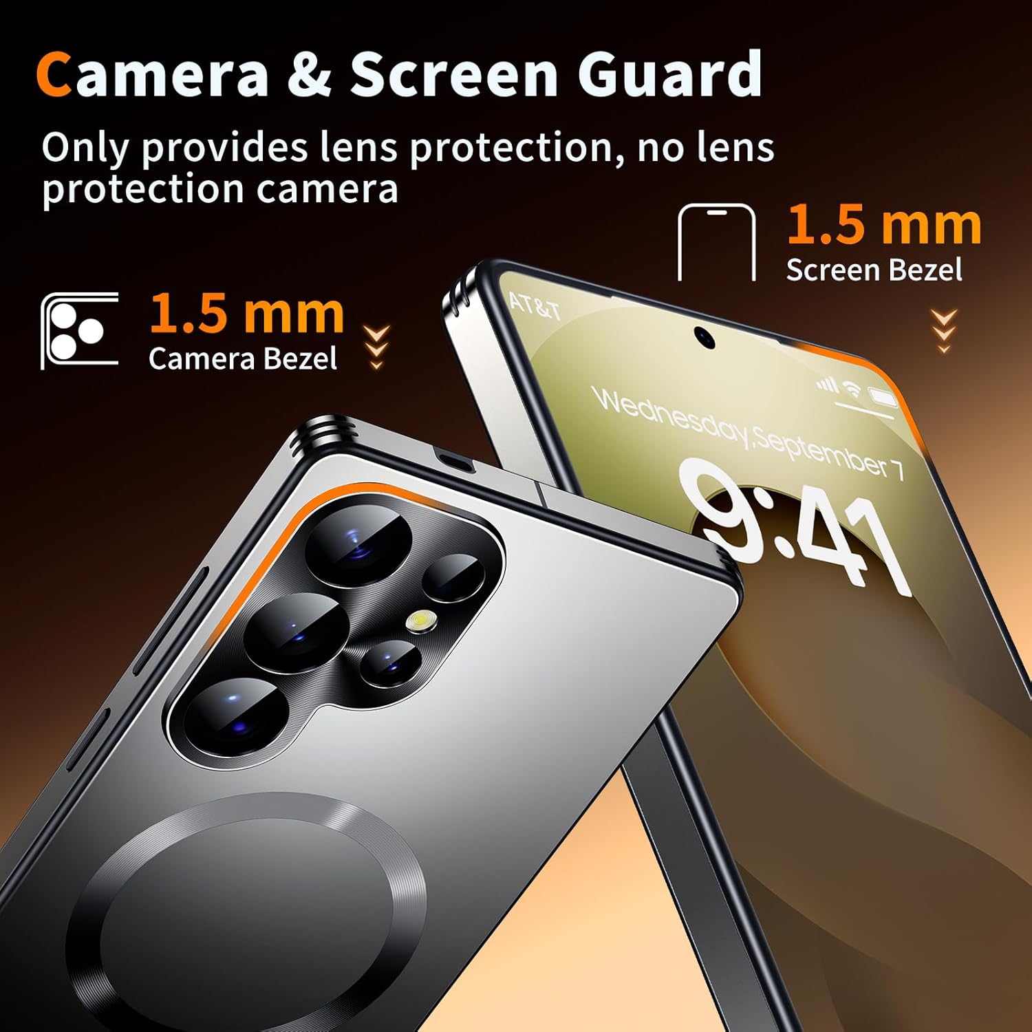 for Samsung Galaxy S25 Ultra Case, Heavy-Duty Slim Design Compatible with MagSafe, Strong Magnetic Shockproof Protection for Screen & Camera Cover Case for Samsung S25 Ultra,Black