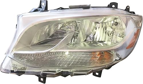 LONGLING Faro delantero de repuesto cromado para el lado izquierdo, montaje completo para Mercedes-Benz Sprinter Freightliner Sprinter 150025003500