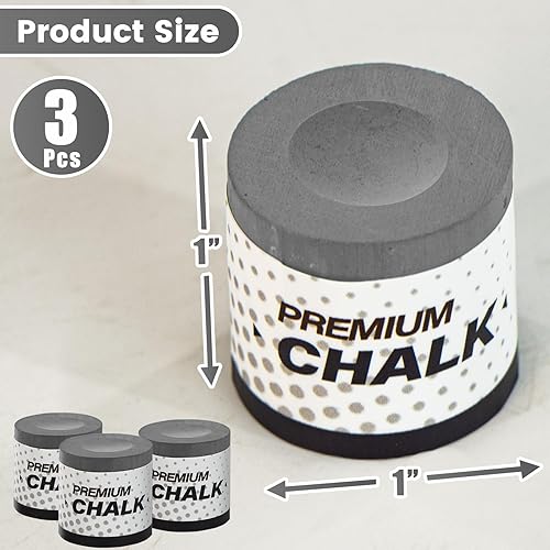 Miniatura 5 de SOLROS - 3 piezas de tiza de billar para billar de alta calidad, cubos puros redondos, accesorios de mesa de tiza de alto rendimiento, baja Gris