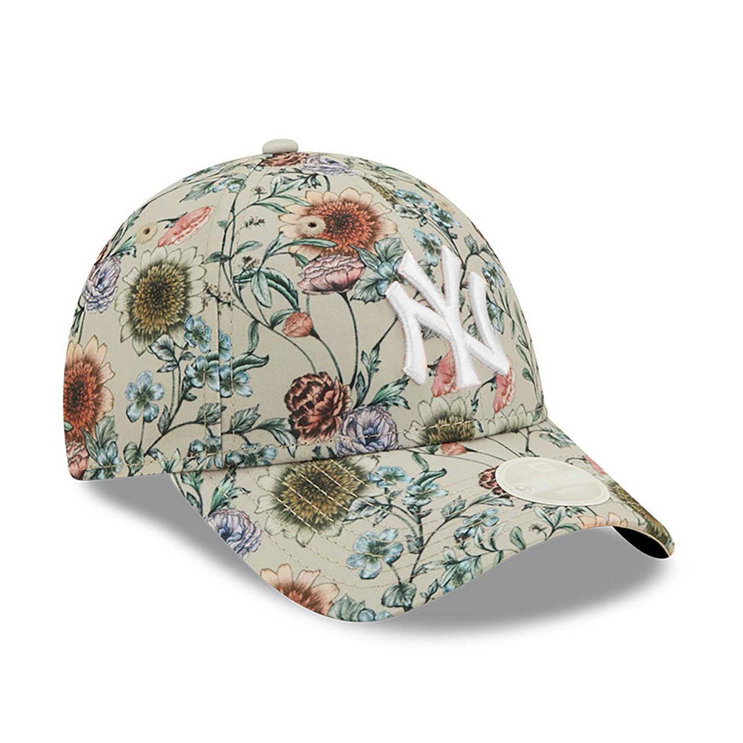 New Era 9FORTY Casquette pour femme Imprimé floral MLB New York Yankees Beige/blanc