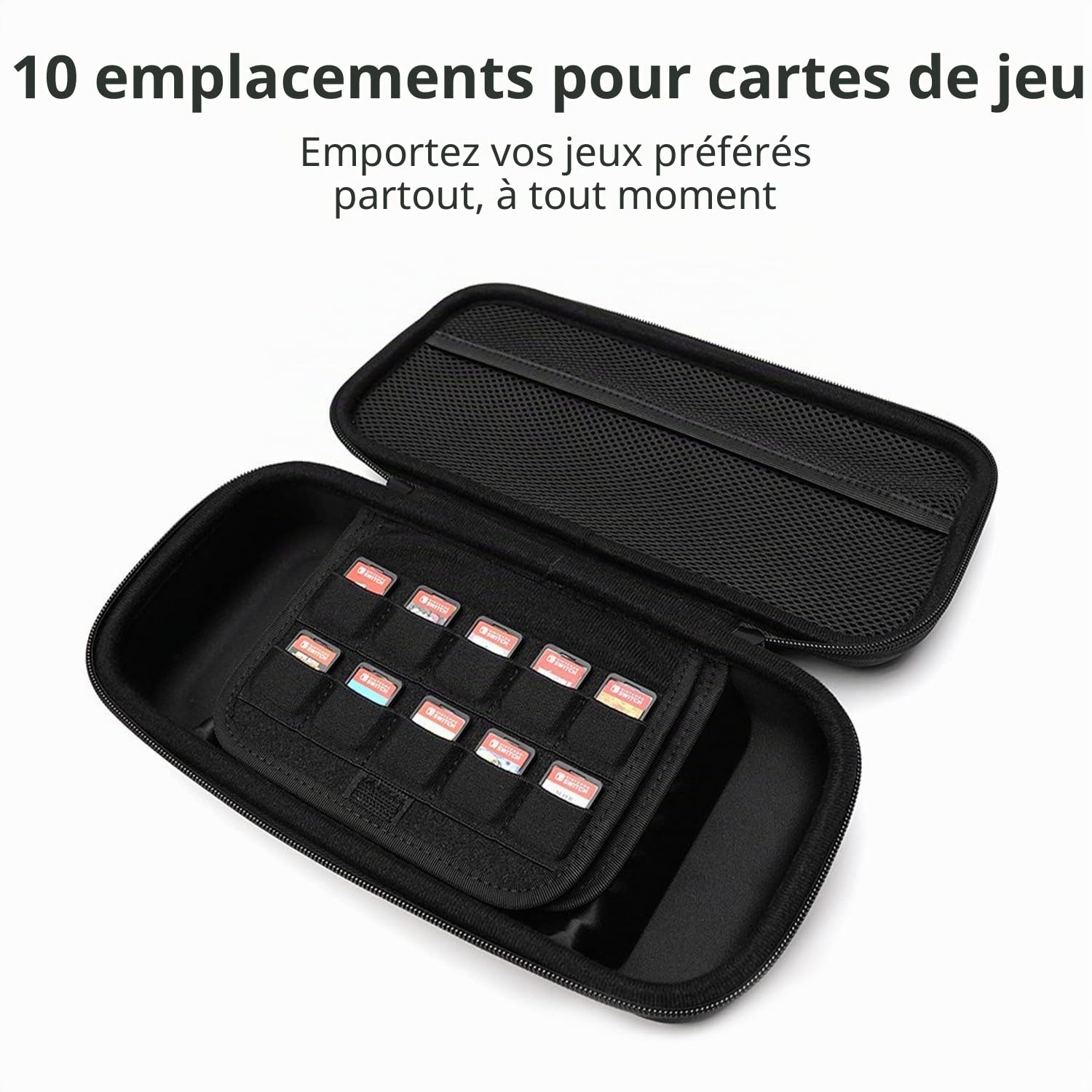 Skull & Co. Étui Maxcarry pour NeoGrip, GripCase Crystal - Étui de Protection de Voyage Portable à Coque Dure avec Rangement pour la Nintendo Switch OLED et OG Switch, GripCase et Accessoires (Noir)