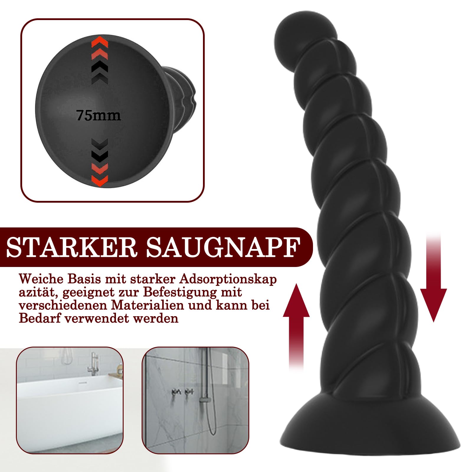 BDSMAGE Plug Anale Dildo Anal Plug in Donne Uomo, Anal plug Butt Plug in silicone, Anal Sesso Giocattoli, Coppia Dilatatori Anali SexToy Plug Anale-Dilatatore (XL)