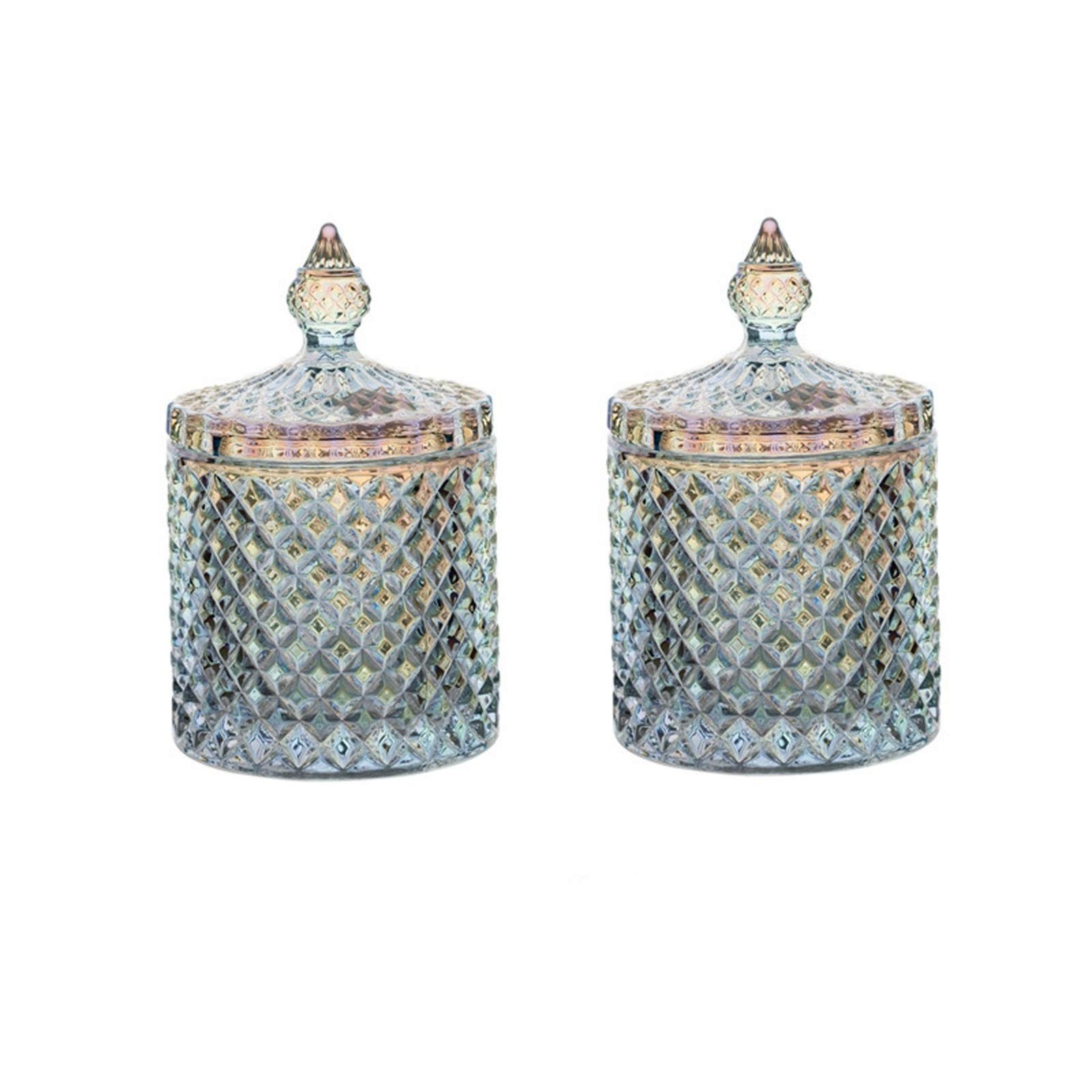 FGJsfhrDTU Glass Storage Jars, Sugar Bowl Glass with Lid Household Coffee Cube Storage Box(B)