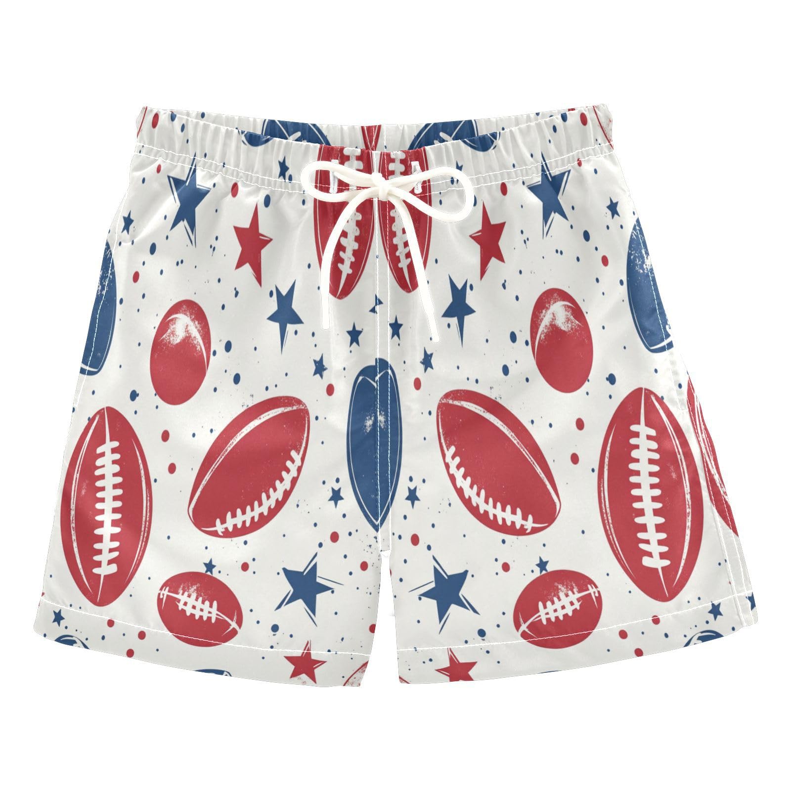 Jucciaco Boys Swim Trunk Quick Dry Beach Board Shorts Rugby Football Star Swimwear for Kids