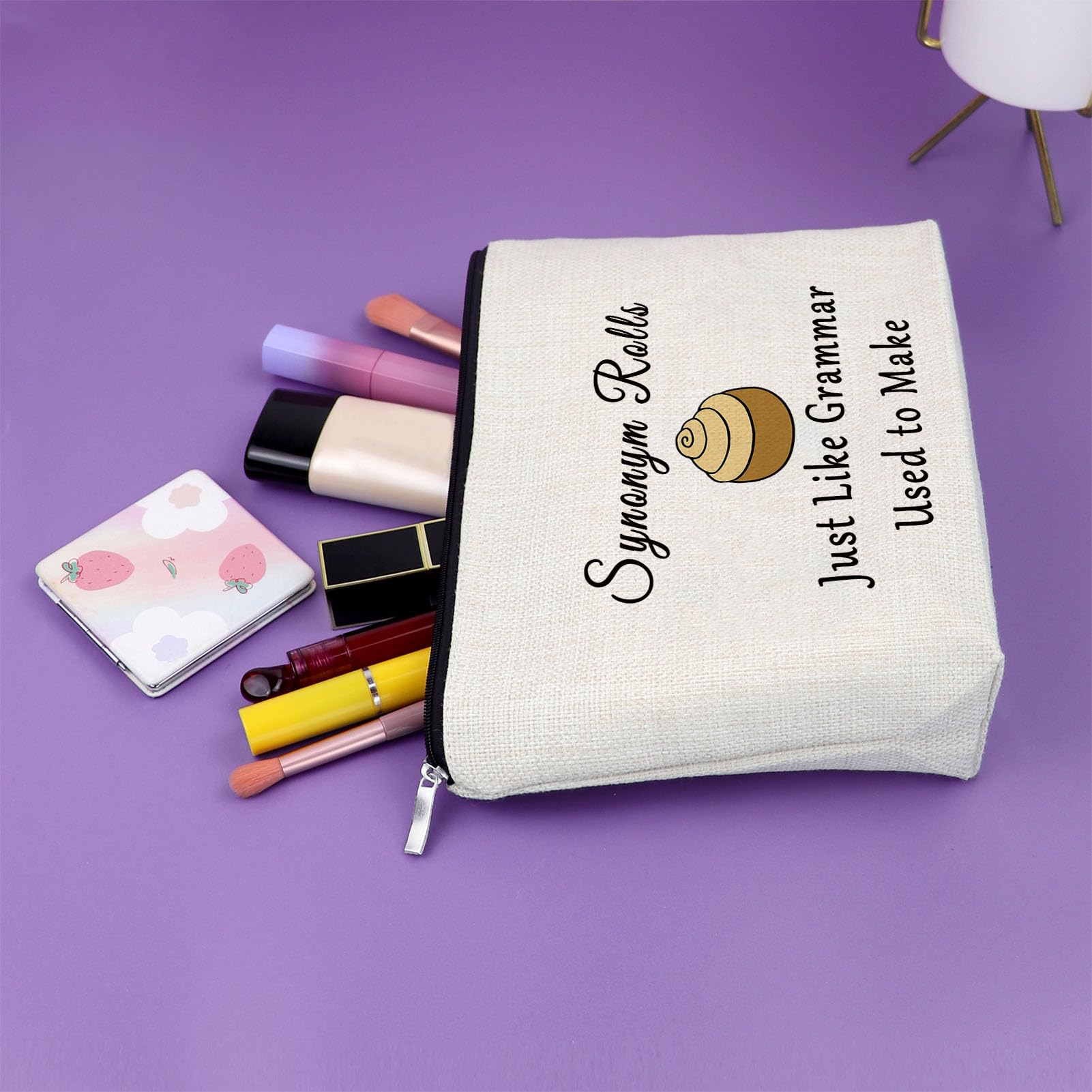 Sazuwu Grammar Teacher Appreciation Makeup Bag Funny Gifts for English Teachers Cosmetic Bag Graduation Birthday Gift Travel Pouch