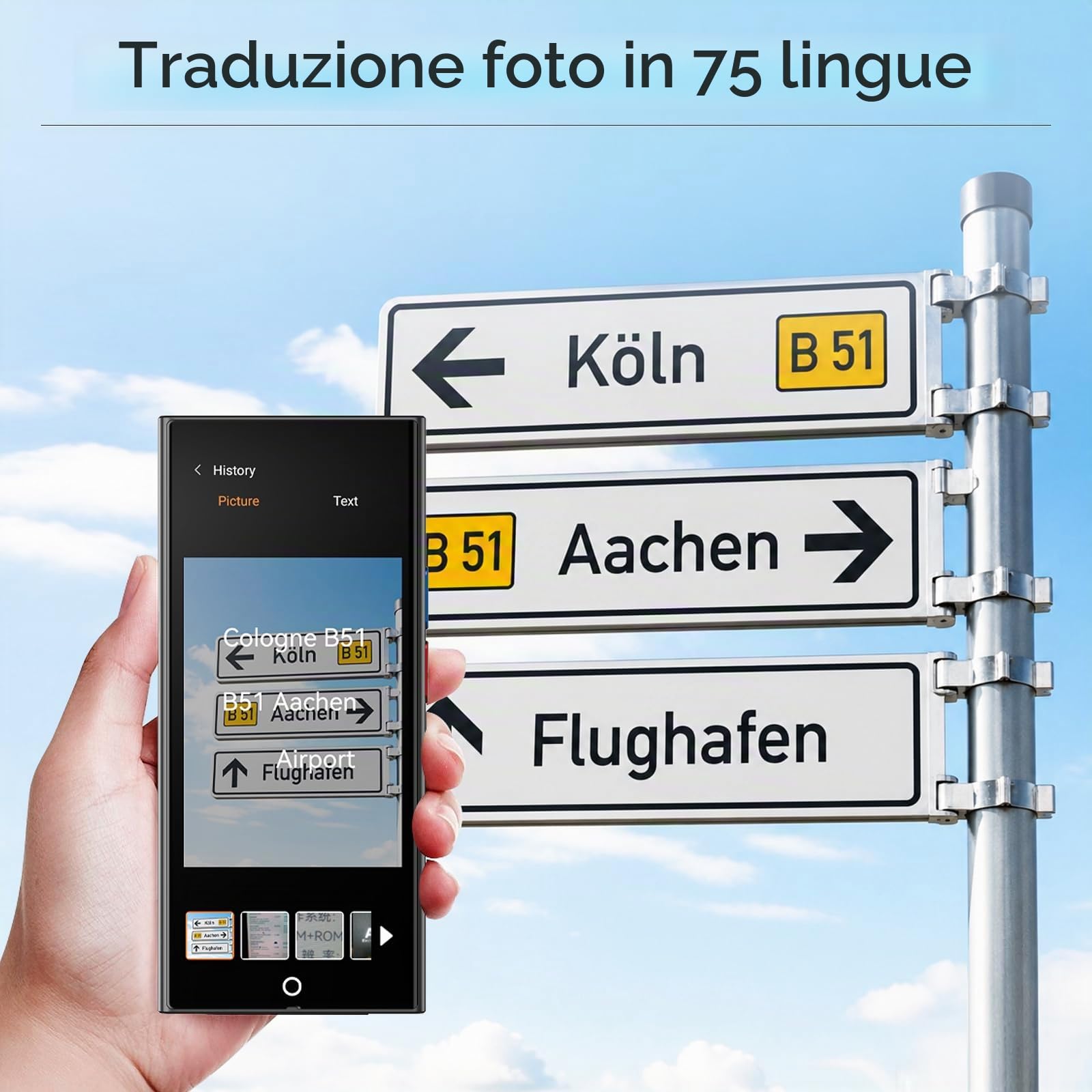 Dispositivo di Traduzione Vocale,Traduttore con Sintesi Vocale,150 lingue Traduzione AI online e offline,Traduzioni di Gruppo e Telefoniche,Non richiede WiFi,Schermo HD da 5,5" per Viaggi e Affari