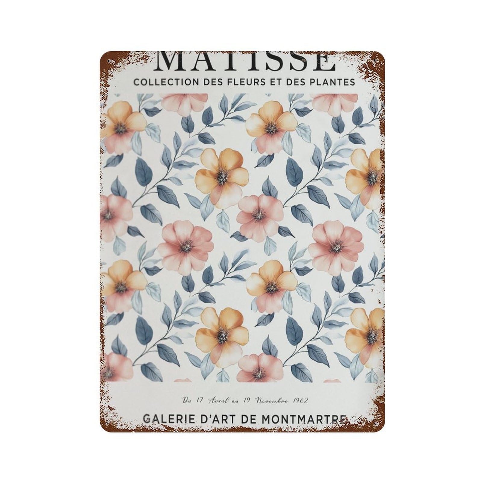 xiaoxiaoshen Henri Matisse Flower Market Plant. Pastel Flower. Botanical Wall Decor Art Metal Tin Poster Modern Home Decor Art Home Bar Shop Decorations Vintage Sign 40x30cm