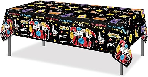 Miniatura 410 de CC HOME 1 pieza de mantel de plástico para fiesta de los 90 de 54 x 87 pulgadas de largo, mantel vintage retro de los 90 de hip hop, tema de 1990