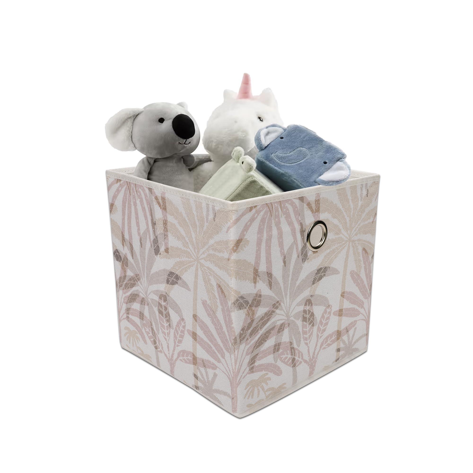 Anko Polyester Foldable Storage Box for Clothes, Books, Toys | Set of 1 | Sturdy, Durable Fabric with Strong Eyelets | Collapsible Organizer for Home, Office, Bedroom | Palm Print | 10.6 inches (B0BWYXY11H) Amazon Price History, Amazon Price Tracker