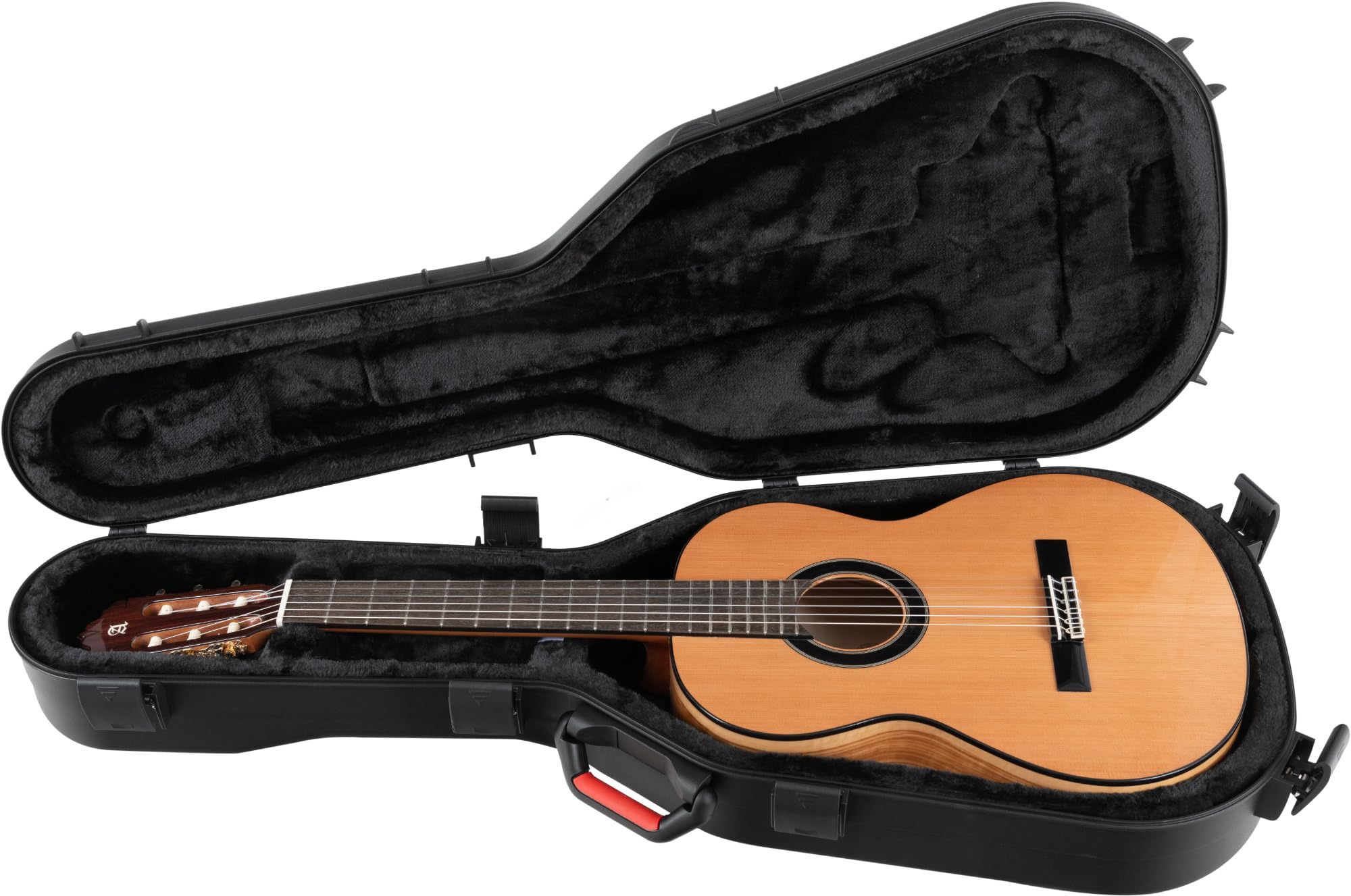 Shaman KGPC-5122BK Klassikgitarren Case Schwarz - Aus stabilem PolypropylenInnen - Mit schwarzem Plüsch ausgekleidet - Mit 6 Schnappschlössern gesichert - Passend für Klassische Gitarren in 4/4-Größe