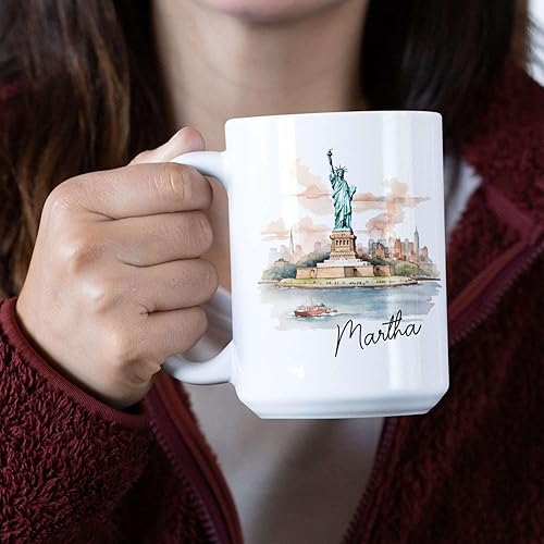 Miniatura 10 de Tazas de viaje de Las Vegas con diseño personalizado significativo, nombre personalizado en lugares famosos tazas de café temáticas para hija,