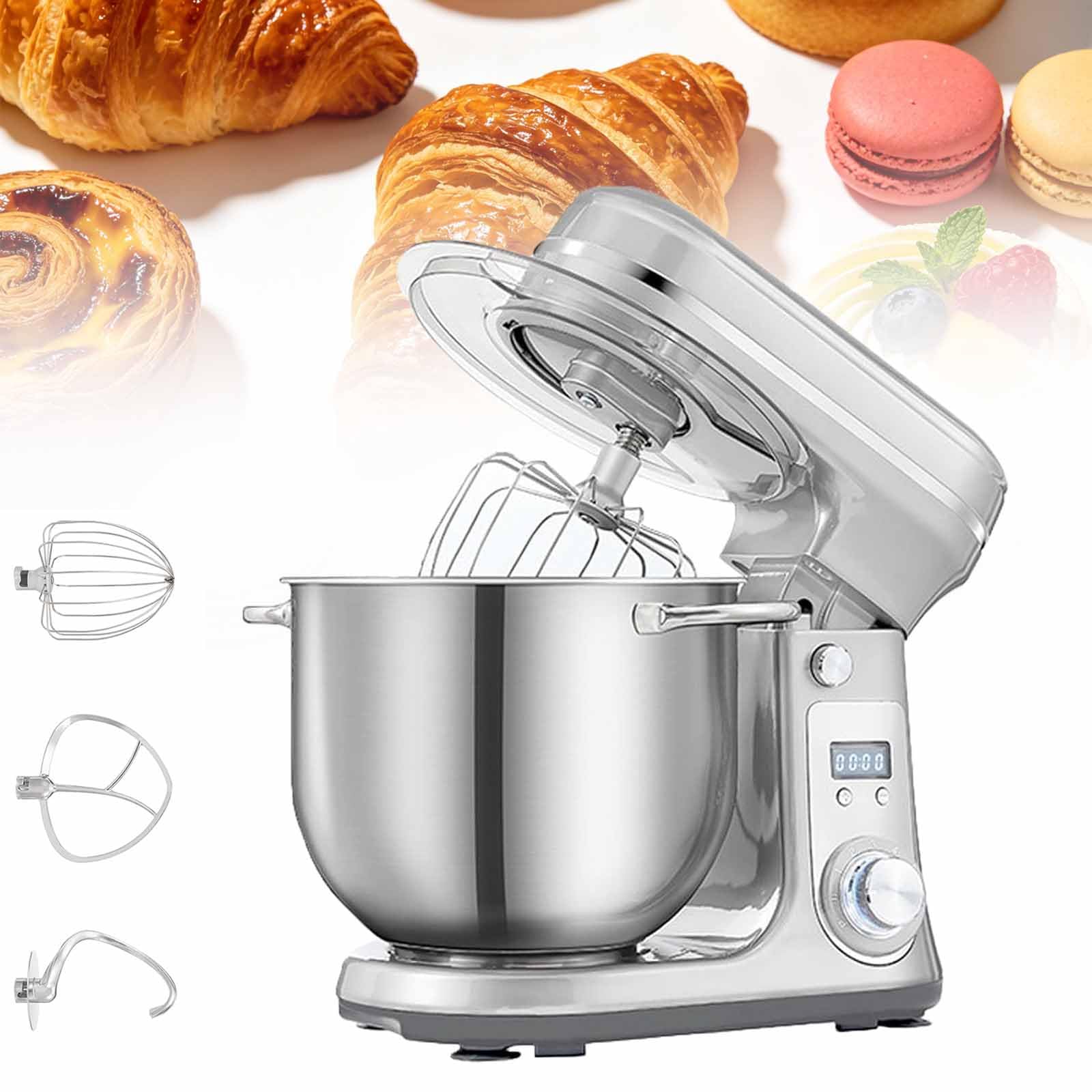 ERICAT Robot da Cucina con Testa inclinabile da 6 Litri, Robot da Cucina con sbattitore, Gancio per impastare e Frusta a Filo, Regolabile a 6 velocità e Silenzioso, frullatura Rapida efficiente