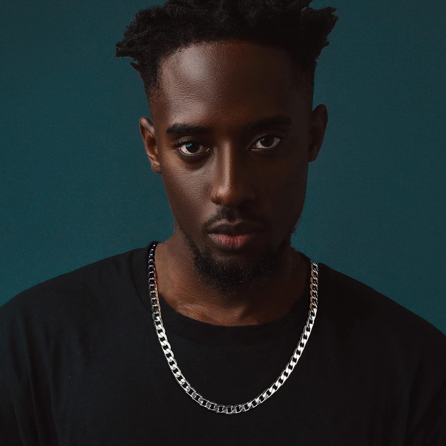 Monily Silver Tone Chain for Men Stainless Steel Curb Link Chain Necklace Mens Cuban Link Chain Jewelry Boys - Image 2