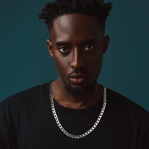 Miniatura 2 de Monily - Cadena cubana de eslabones de acero inoxidable de 4.5 mm y 8.5 mm para hombre y mujer, de 16pulgadas y 36pulgadas