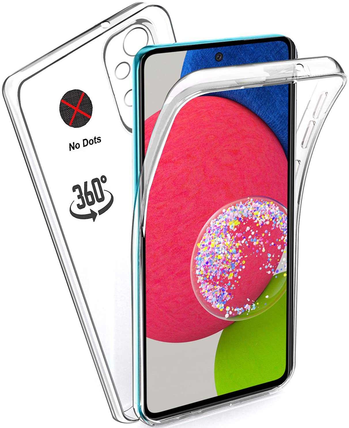 KP TECHNOLOGYGalaxy A52 5G Case - (360 Front + Back Protection) Full Complete Protection For Samsung Galaxy A52 5G Gel Case - Clear