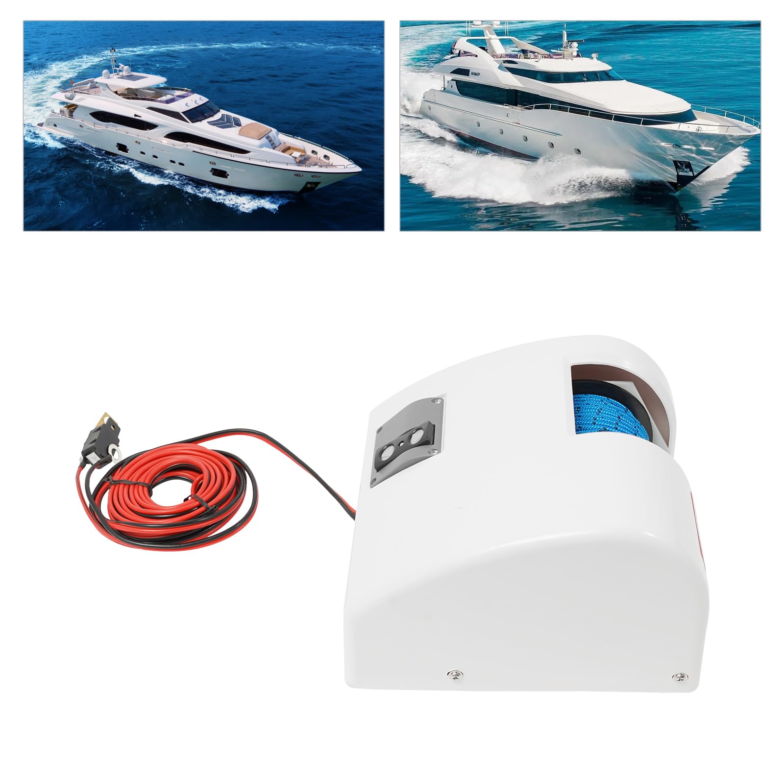 Elektrische Ankerwinde für Boote Anker Winde mit Fernbedienung 12V Elektrische Seilwinde Boote Max Entfernung der Fernbedienung 50m für Boote mit 25lbs Bootsanker