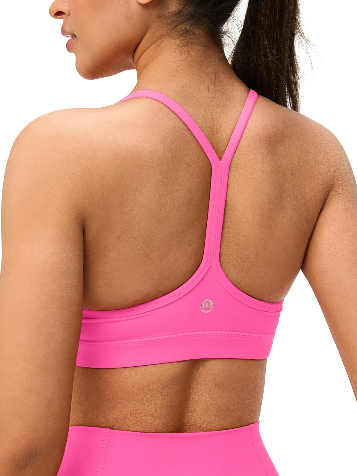 Brasier deportivo acolchado con espalda en Y para mujer, con tirantes, cuello en U, suave, de bajo impacto, para entrenamiento, yoga, pilates, caminata