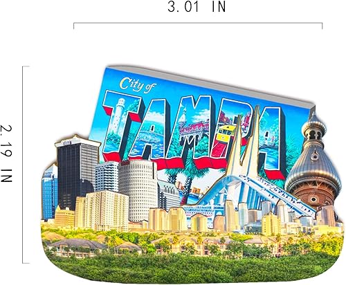 Miniatura 3 de Imán americano de la ciudad de Tampa 3D, monumentos de madera clásicos, imanes para nevera, artesanías, recuerdos de viaje, colecciones, decoración