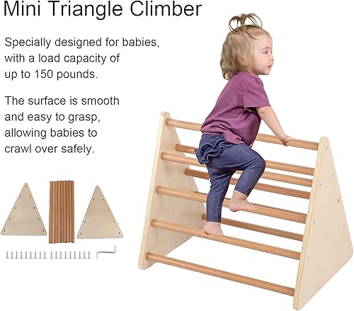 Miniatura 2 de Mini escalador triangular, Pikler Triángulo Gimnasio Juguetes de Escalada Interior Juguetes de Escalada de Madera para Niños Pequeños Escaladora