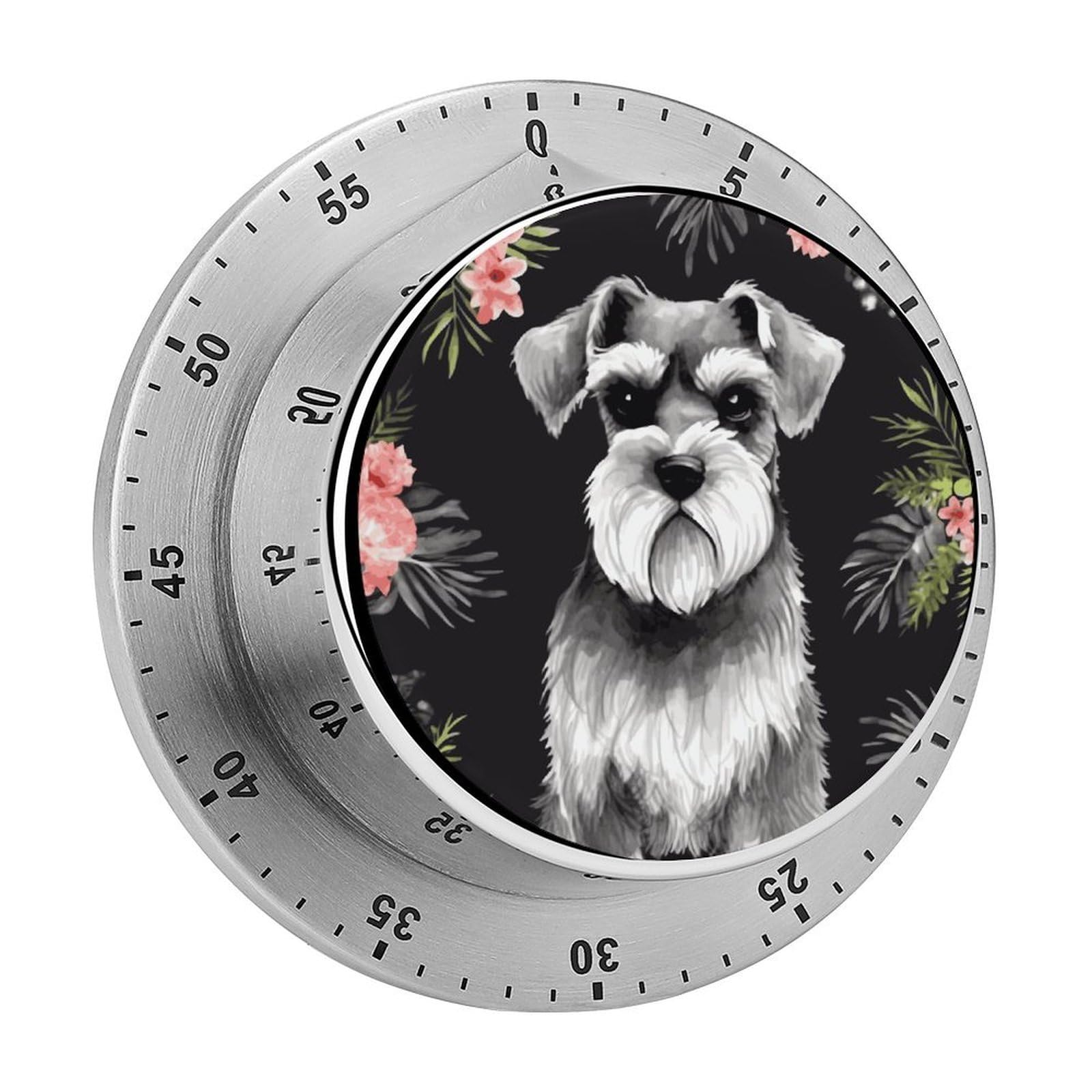 Schnauzer Timer Loud Mechanical Timer Stainless Steel 60-Minute Kitchen Timers Waterproof Chef Cooking Timers Sport Countdown Clock Portable Countdown Alarm Adult