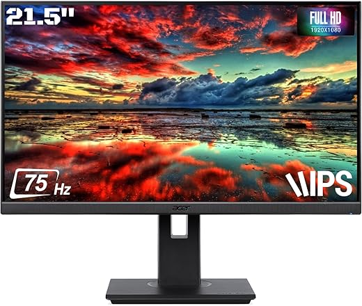 Acer B227Q 21.5 Inch Full HD 1920 X 1080 IPS LCD Backlight LED Monitor I 75Hz I Height Adjustment, Pivot, Tilt & Swivel Features I Vision Care I…