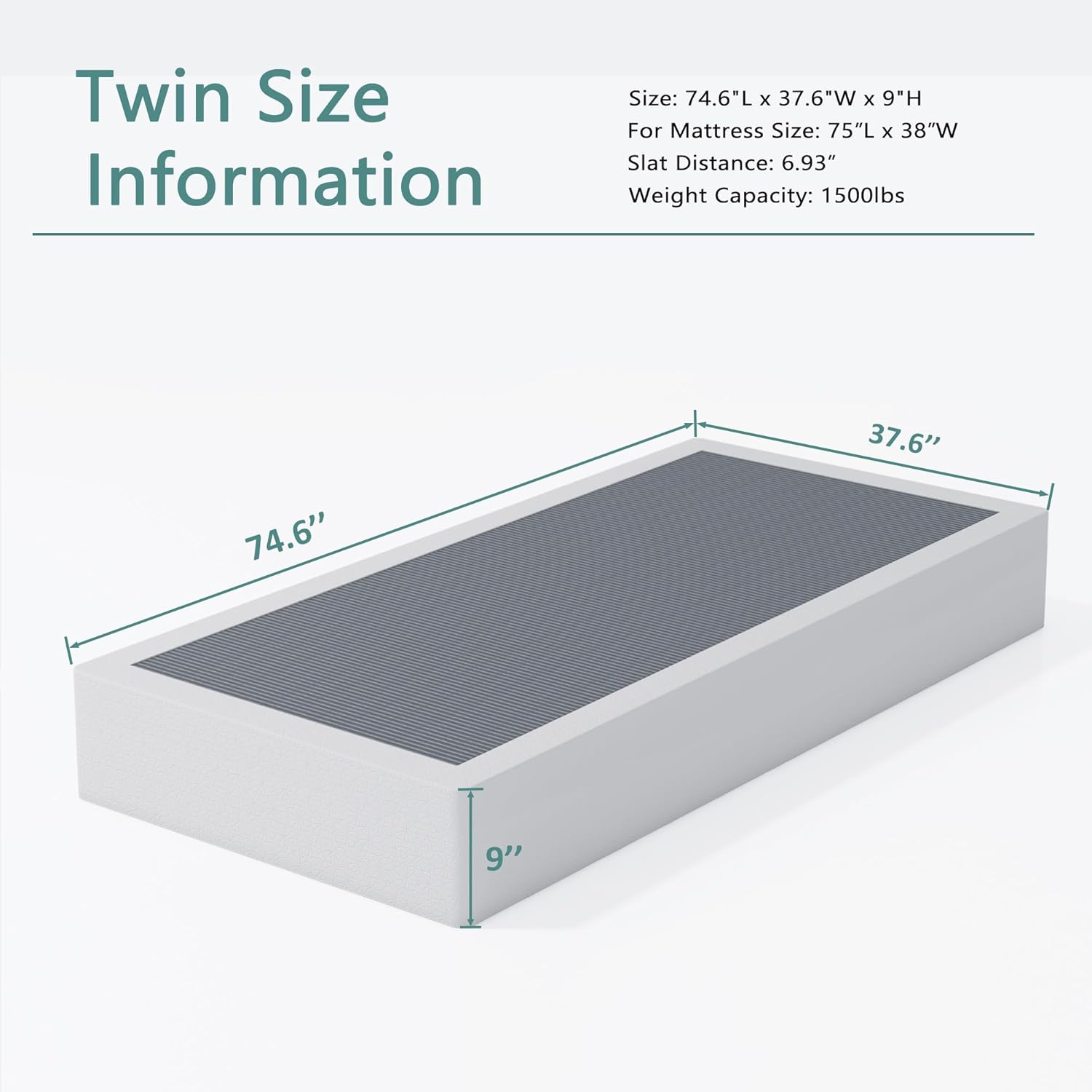 XINXINYAN Twin Box Spring 9 Inch High, Heavy Duty Box Spring Twin Mattress Foundation, Sturdy Metal BoxSpring Only with Fabric Cover Set, Easy Assembly, Noise Free