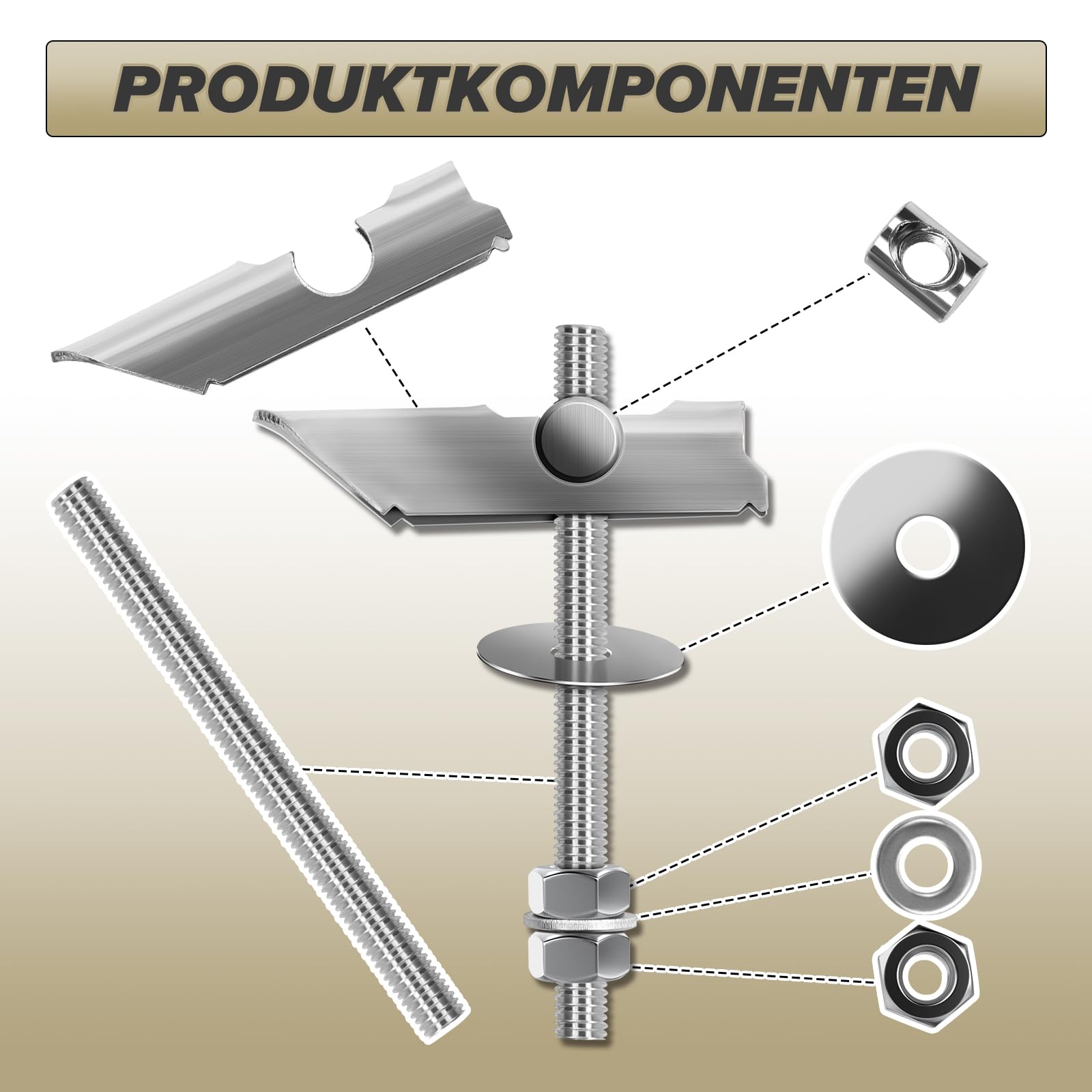 Tasselli Per Sollevamento Pesanti M8 X 100 Mm - Set Da 12 Pezzi, Per Cartongesso, Soffitti E Pareti - Foto 10