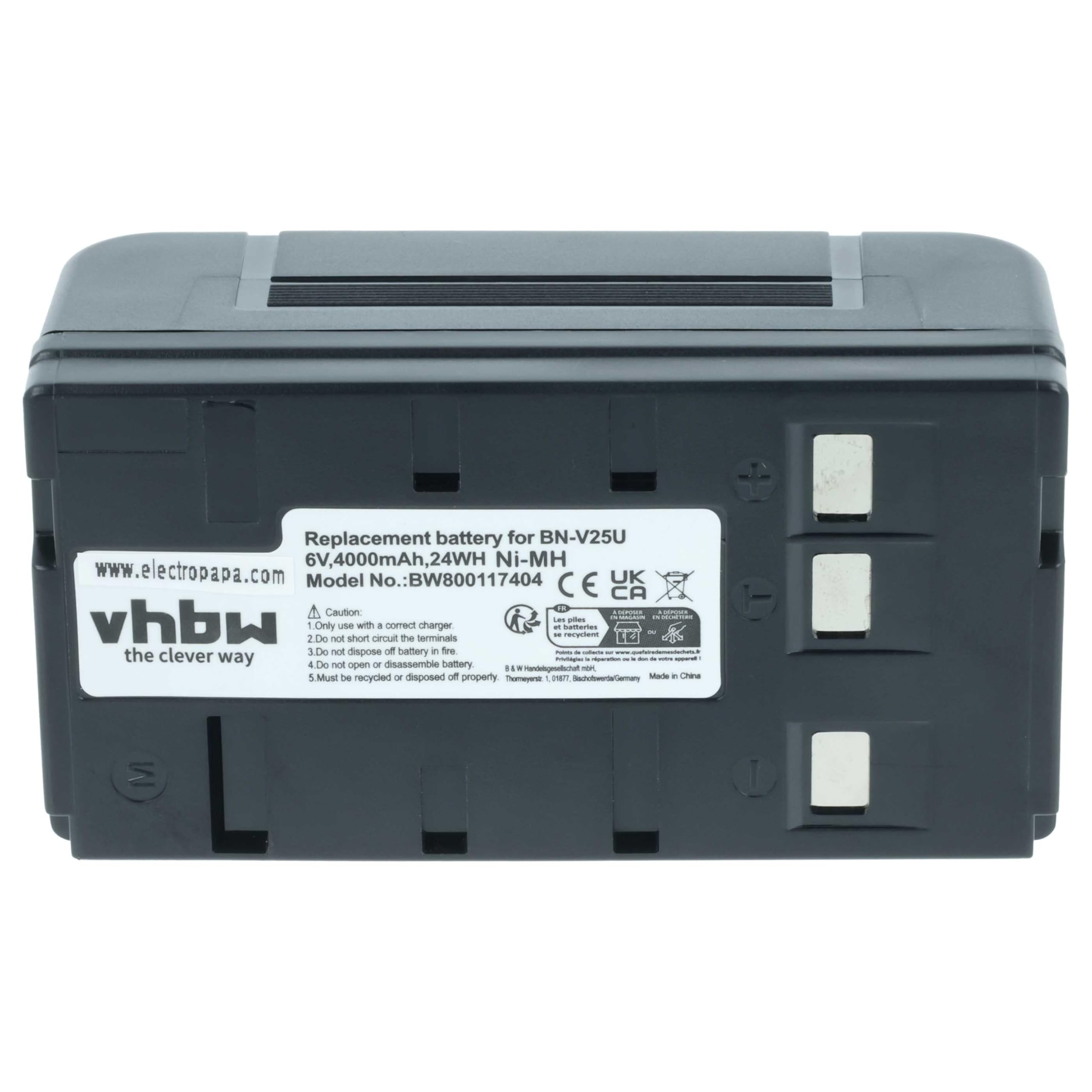 vhbw batteria compatibile con JVC GR-FX17, GR-FX16, GR-FXM16, GR-FXM15, GR-FXM65, GR-FXM40, GR-FXM41, GR-FXM404 fotocamera (4000mAh, 6V, NiMH)