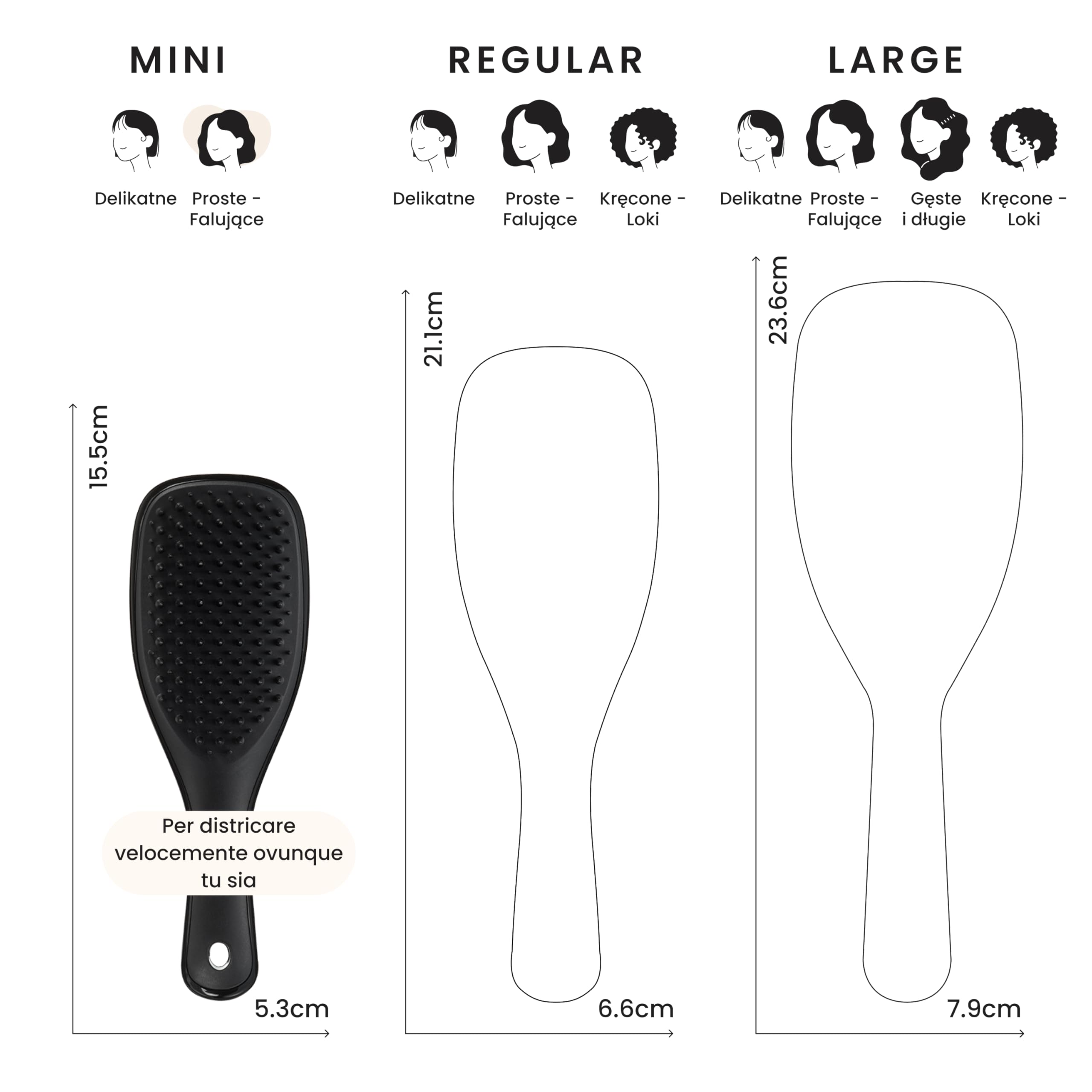 Tangle Teezer Mini Ultimate Detangler - do włosów mokrych i suchych - szczotka do rozczesywania do wszystkich rodzajów włosów - idealna szczotka dla dzieci i w podróży - Czarna