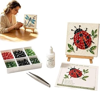 Watering Can Mosaic Art Kit, Cottage Garden Mosaic DIY Kit, Vintage Floral Wall Art for Indoor & Outdoor Handmade Wall Decor