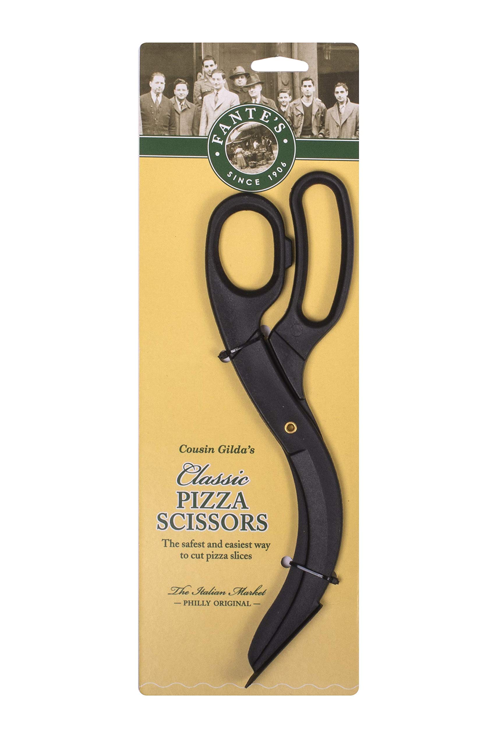 Fante's Cousin Gilda's Pizza Chef's Scissors, Scratch-Free Nylon, Black