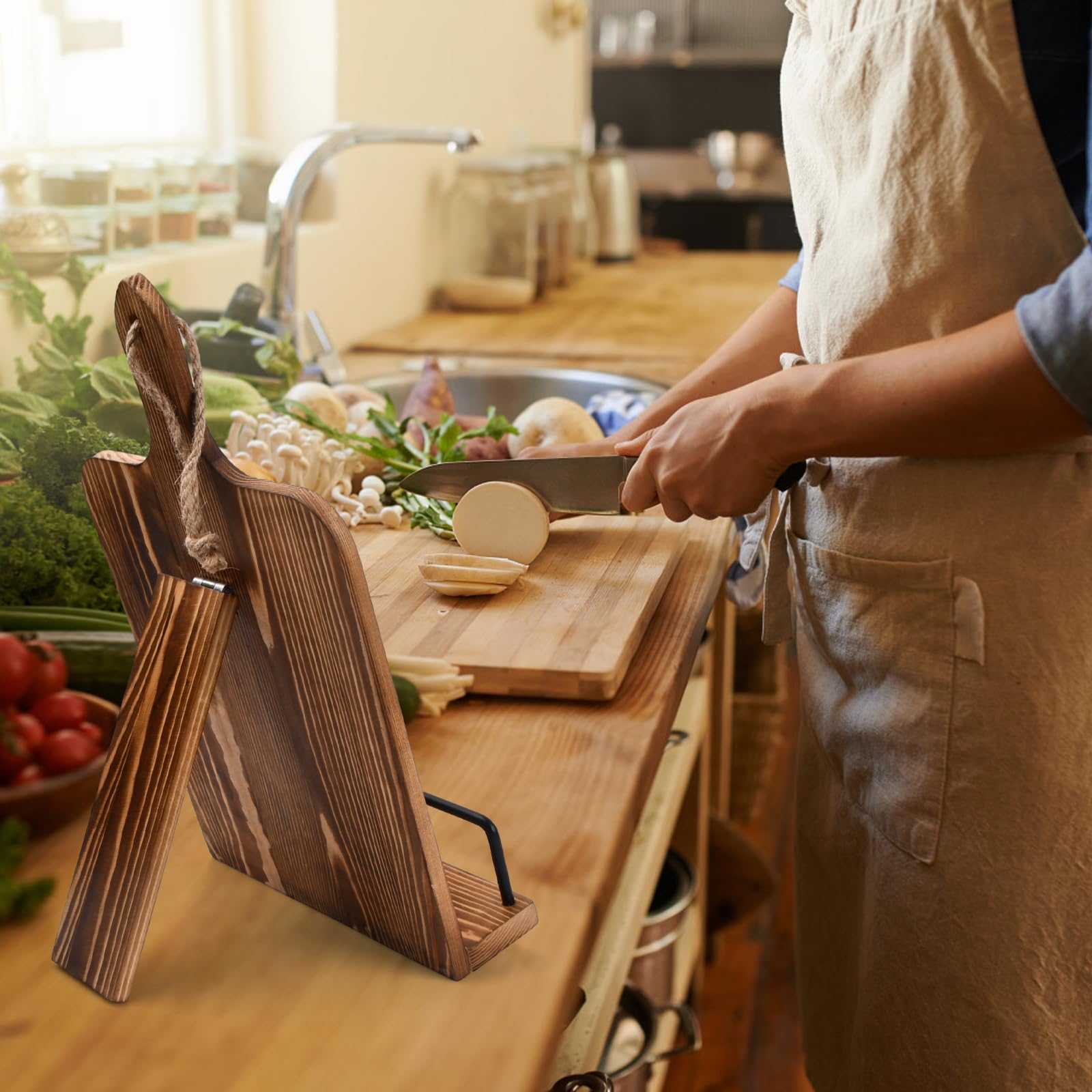 Reggilibri Da Cucina Vintage In Ghisa A Forma Di Zucca – Portaricette Stabile Per Libri E Tablet