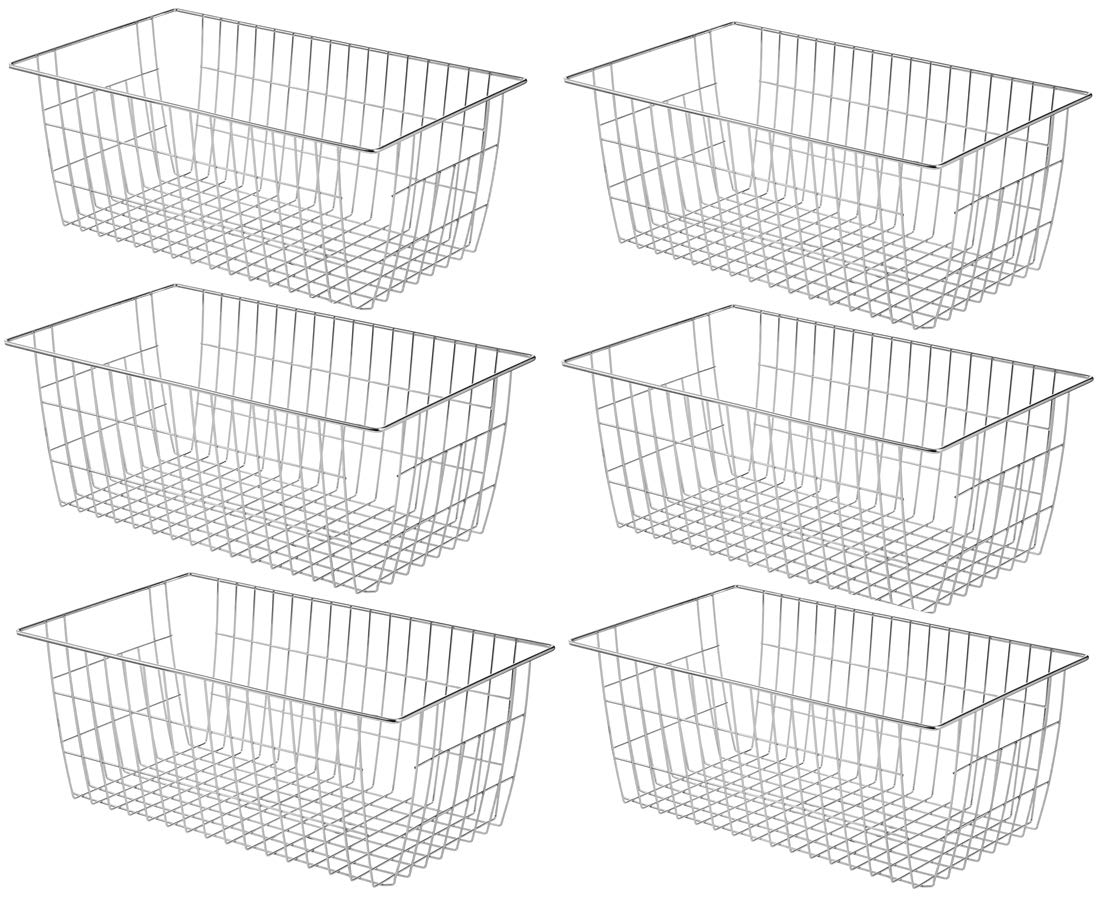 SANNO 15.7in Freezer Baskets Bins - Freezer Storage Containers Organizer Bins for Office, Bathroom, Pantry