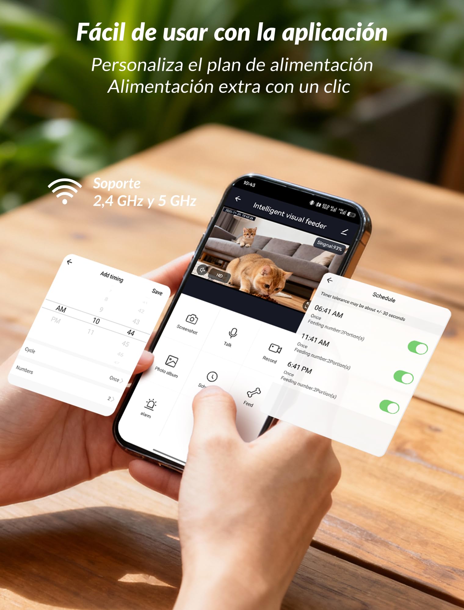 Comedero Automático para Perros, Dispensador de Alimentos para Gatos Programable de 1 a 6 Comidas para Gatos y Perros pequeños y medianos, comedero automático para Mascotas (con Video)