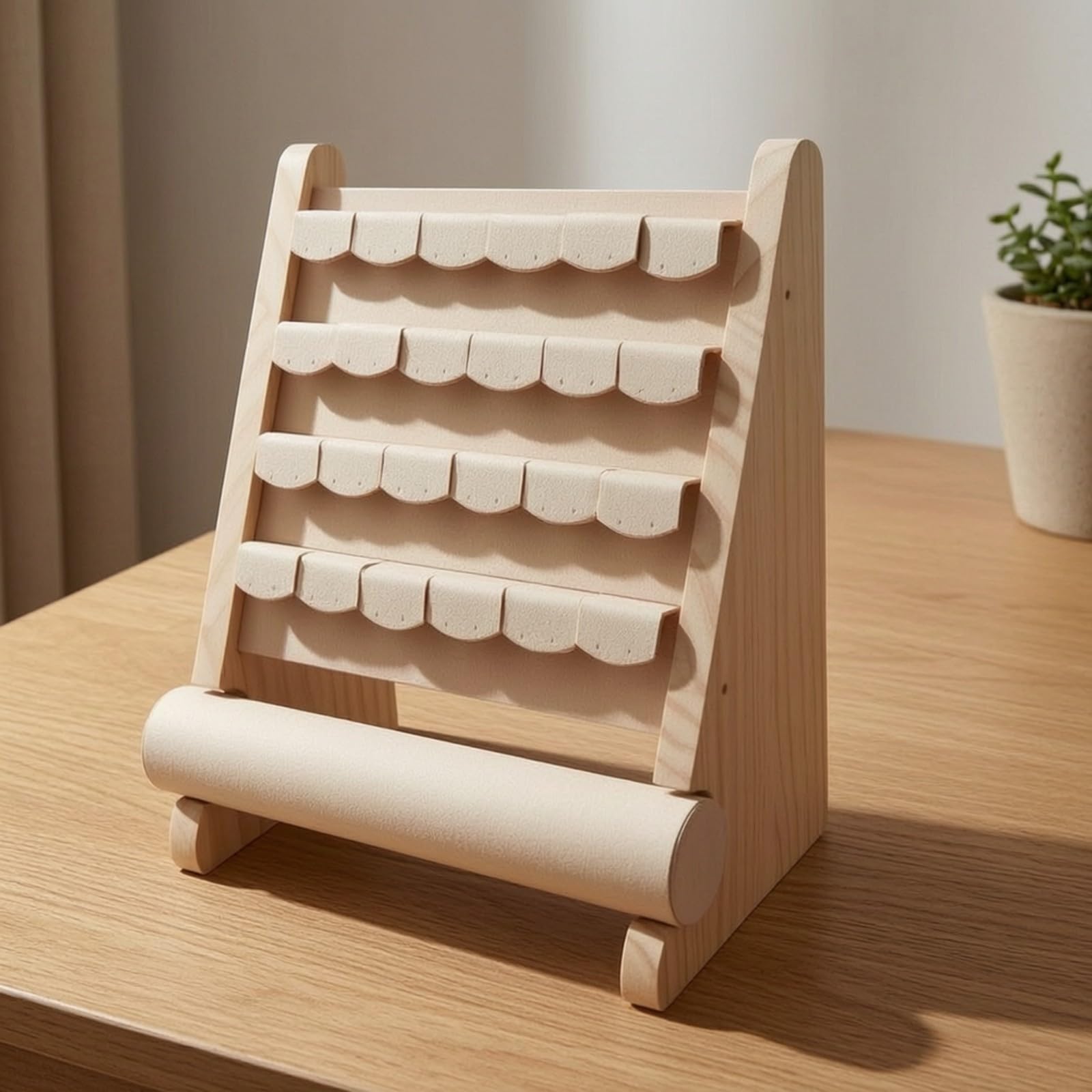 predolo Portagioie da Appoggio in Legno Massello | perfici in Microfibra, Smontabile, Stand Espositivo per Accessori, Spogliatoio